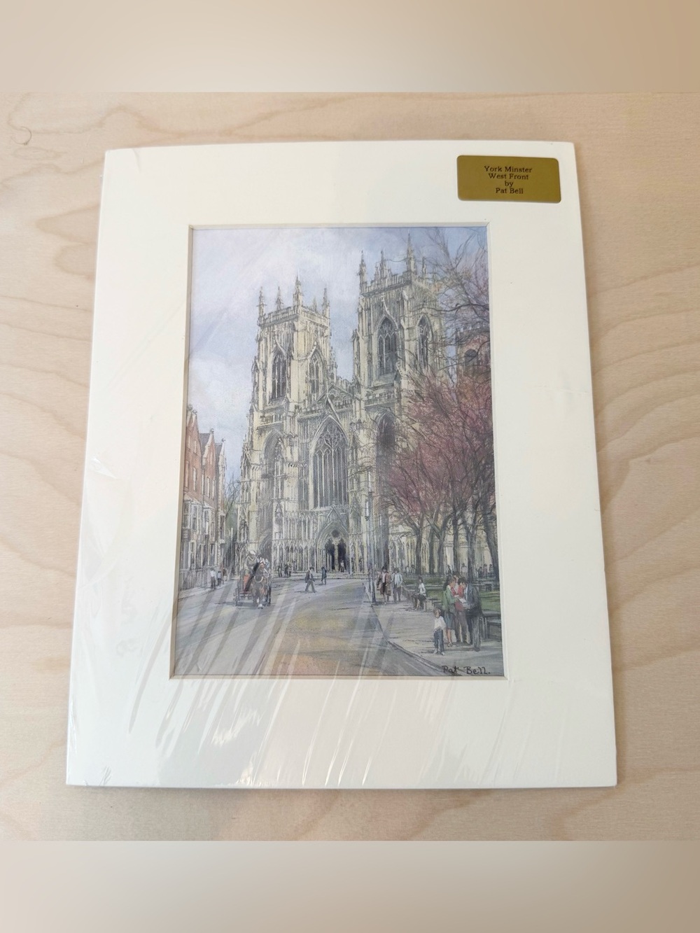 Pat Bell | York Minster West Front Matted Watercolor Art Print Gothic Cathedral